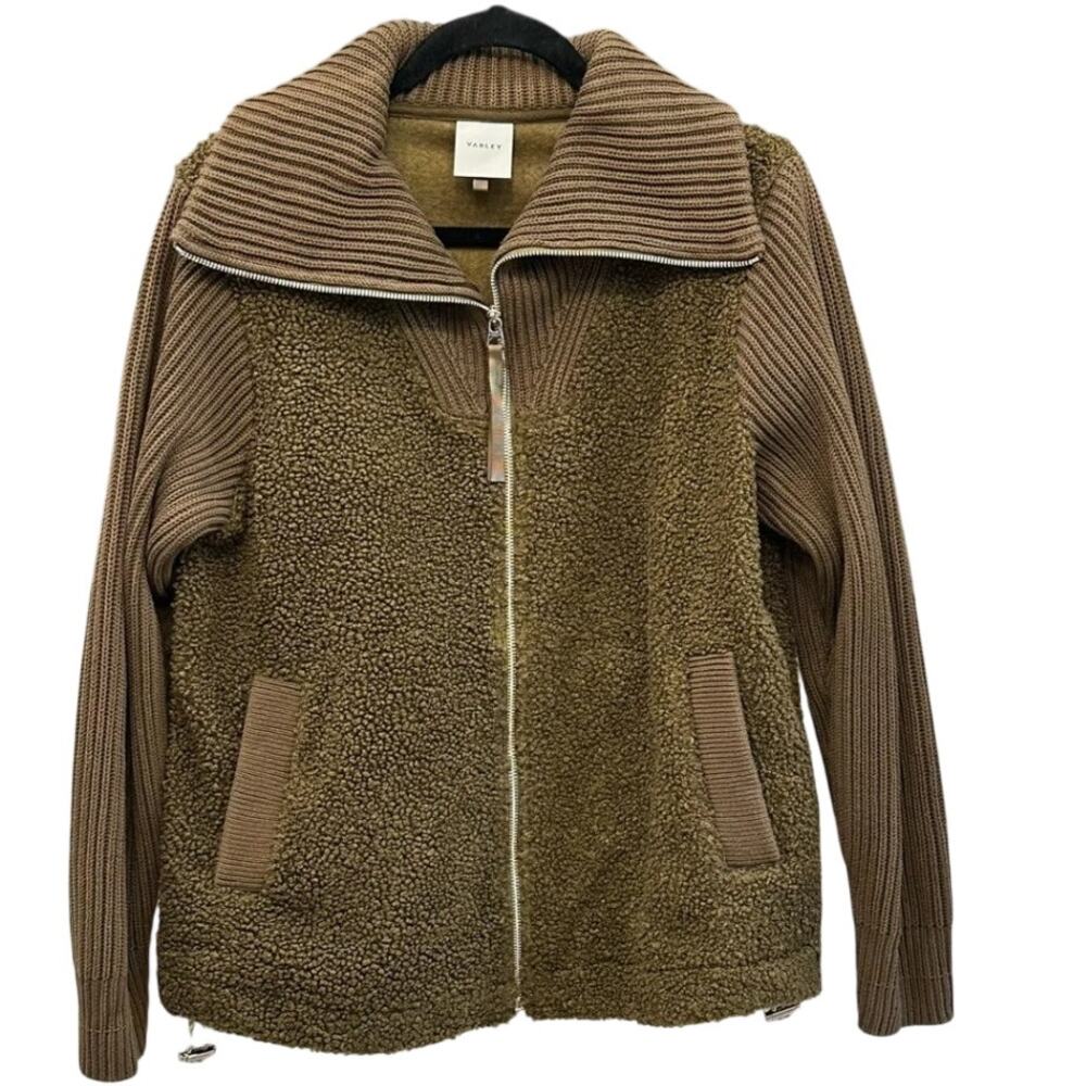 Varley Ardley Zip Through Mixed Media Green Jacket L - Picture 5 of 6